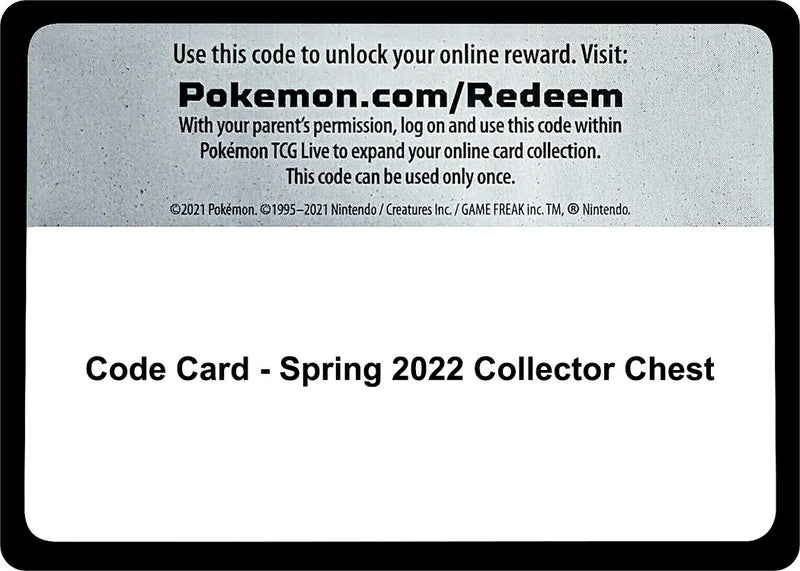 Image for Code Card - Spring 2022 Collector Chest (Miscellaneous Cards & Products) (MCAP) - Pokemon