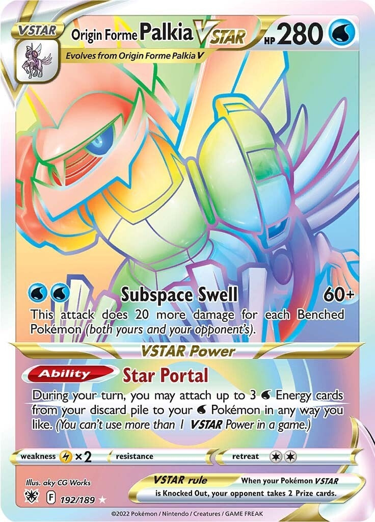 Image for Origin Forme Palkia VSTAR (Secret) (192) (192/189) (SWSH10: Astral Radiance) - Pokemon