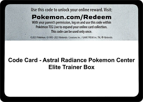 Image for Code Card - Astral Radiance Pokemon Center Elite Trainer Box (SWSH10: Astral Radiance) - Pokemon