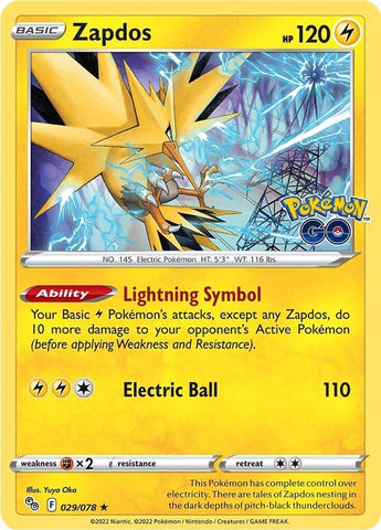 Image for Zapdos (029/078) (Pokemon GO) - Pokemon