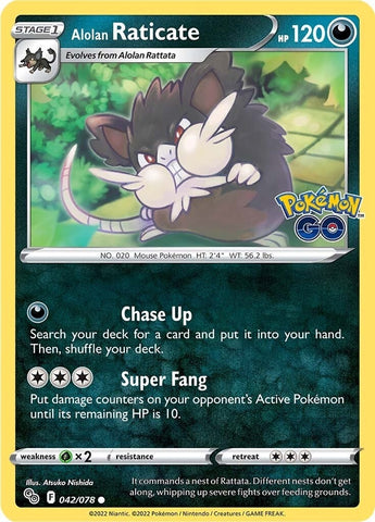 Image for Alolan Raticate (042/078) (Pokemon GO) - Pokemon