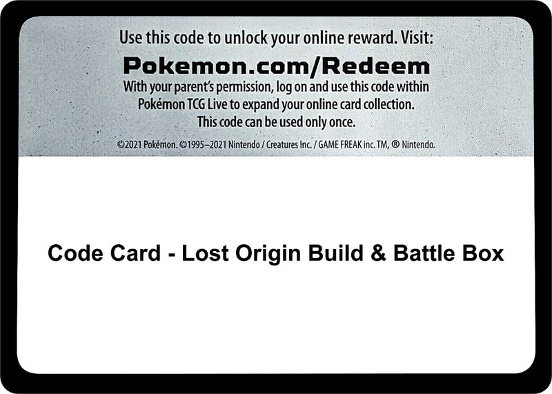 Image for Code Card - Lost Origin Build & Battle Box (SWSH11: Lost Origin) - Pokemon