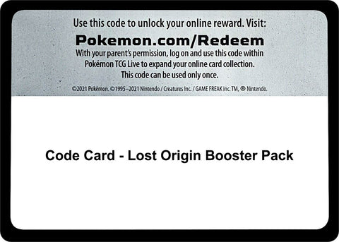 Image for Code Card - Lost Origin Booster Pack (SWSH11: Lost Origin) - Pokemon