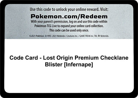 Image for Code Card - Lost Origin Premium Checklane Blister [Infernape] (SWSH11: Lost Origin) - Pokemon