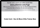 Image for Code Card - Sun & Moon Elite Trainer Box (SM Base Set) (SM01) - Pokemon