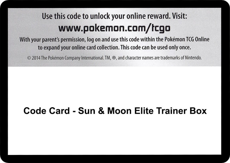 Image for Code Card - Sun & Moon Elite Trainer Box (SM Base Set) (SM01) - Pokemon