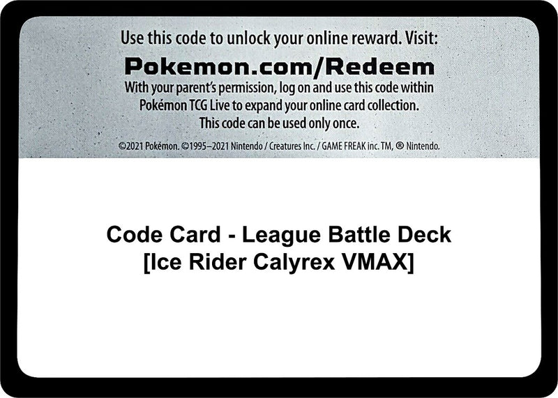 Image for Code Card - League Battle Deck [Ice Rider Calyrex VMAX] (Miscellaneous Cards & Products) (MCAP) - Pokemon