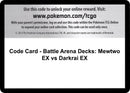 Image for Code Card - Battle Arena Decks: Mewtwo EX vs Darkrai EX (XY - Ancient Origins) (AOR) - Pokemon