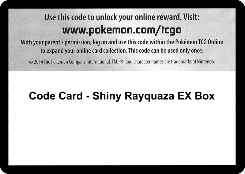 Image for Code Card - Shiny Rayquaza EX Box (XY - Ancient Origins) (AOR) - Pokemon