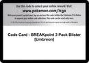 Image for Code Card - BREAKpoint 3 Pack Blister [Umbreon] (XY - BREAKpoint) (BKP) - Pokemon