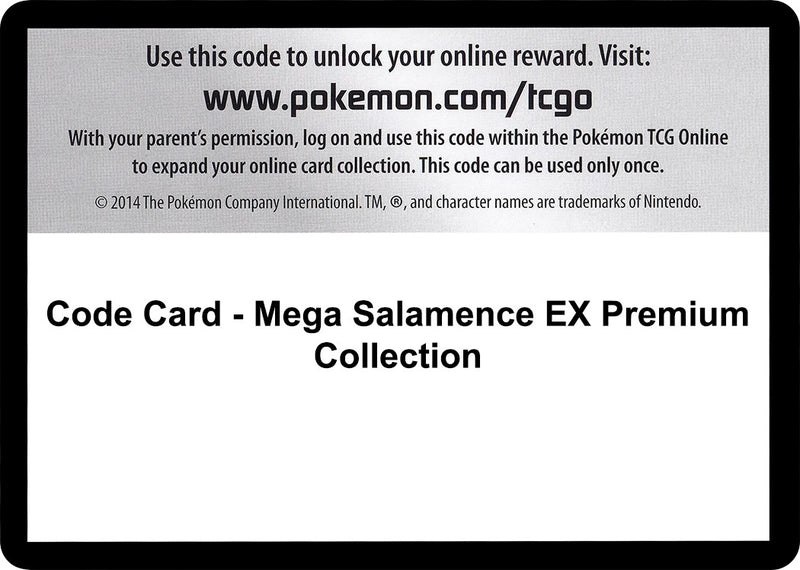 Image for Code Card - Mega Salamence EX Premium Collection (XY - Evolutions) (EVO) - Pokemon