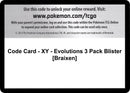 Image for Code Card - XY - Evolutions 3 Pack Blister [Braixen] (XY - Evolutions) (EVO) - Pokemon