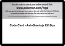 Image for Code Card - Ash-Greninja EX Box (XY - Fates Collide) (FCO) - Pokemon