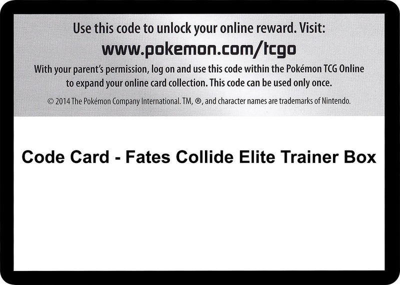 Image for Code Card - Fates Collide Elite Trainer Box (XY - Fates Collide) (FCO) - Pokemon