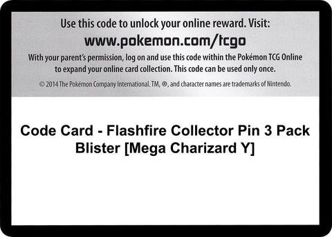 Image for Code Card - Flashfire Collector Pin 3 Pack Blister [Mega Charizard Y] (XY - Flashfire) - Pokemon