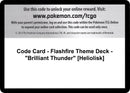 Image for Code Card - Flashfire Theme Deck - "Brilliant Thunder" [Heliolisk] (XY - Flashfire) - Pokemon
