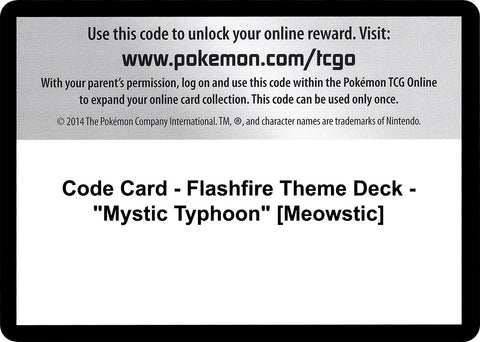 Image for Code Card - Flashfire Theme Deck - "Mystic Typhoon" [Meowstic] (XY - Flashfire) - Pokemon