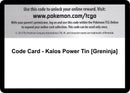 Image for Code Card - Kalos Power Tin [Greninja] (XY - Flashfire) - Pokemon