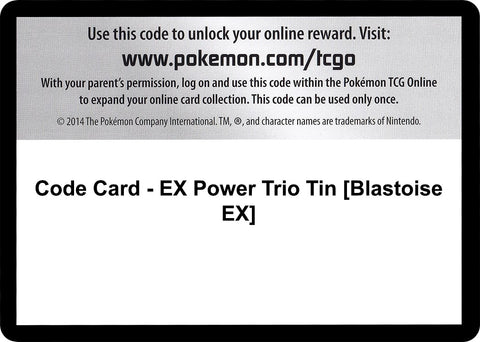 Image for Code Card - EX Power Trio Tin [Blastoise EX] (XY - Furious Fists) - Pokemon
