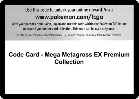 Image for Code Card - Mega Metagross EX Premium Collection (XY - Phantom Forces) - Pokemon