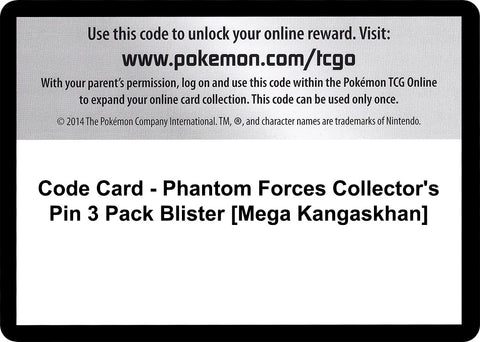 Image for Code Card - Phantom Forces Collector's Pin 3 Pack Blister [Mega Kangaskhan] (XY - Phantom Forces) - Pokemon