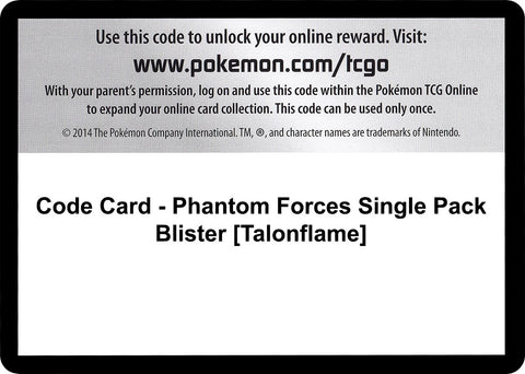Image for Code Card - Phantom Forces Single Pack Blister [Talonflame] (XY - Phantom Forces) - Pokemon