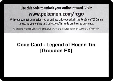 Image for Code Card - Legend of Hoenn Tin [Groudon EX] (XY - Primal Clash) - Pokemon