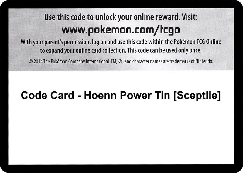 Image for Code Card - Hoenn Power Tin [Sceptile] (XY - Roaring Skies) (ROS) - Pokemon