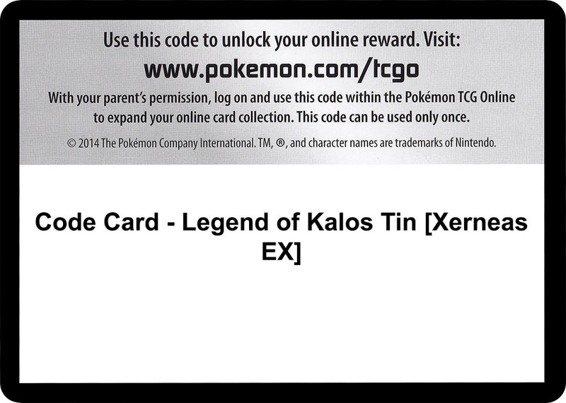 Image for Code Card - Legend of Kalos Tin [Xerneas EX] (XY Base Set) - Pokemon