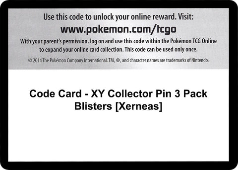 Image for Code Card - XY Collector Pin 3 Pack Blisters [Xerneas] (XY Base Set) - Pokemon