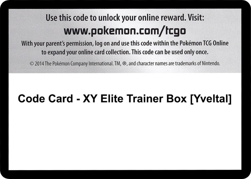 Image for Code Card - XY Elite Trainer Box [Yveltal] (XY Base Set) - Pokemon
