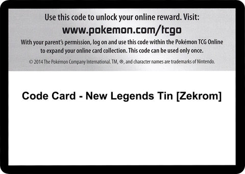 Image for Code Card - New Legends Tin [Zekrom] - Pokemon