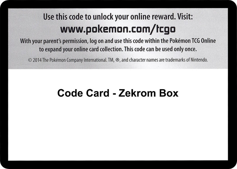Image for Code Card - Zekrom Box (Emerging Powers) (EPO) - Pokemon