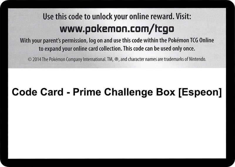 Image for Code Card - Prime Challenge Box [Espeon] (Noble Victories) (NVI) - Pokemon