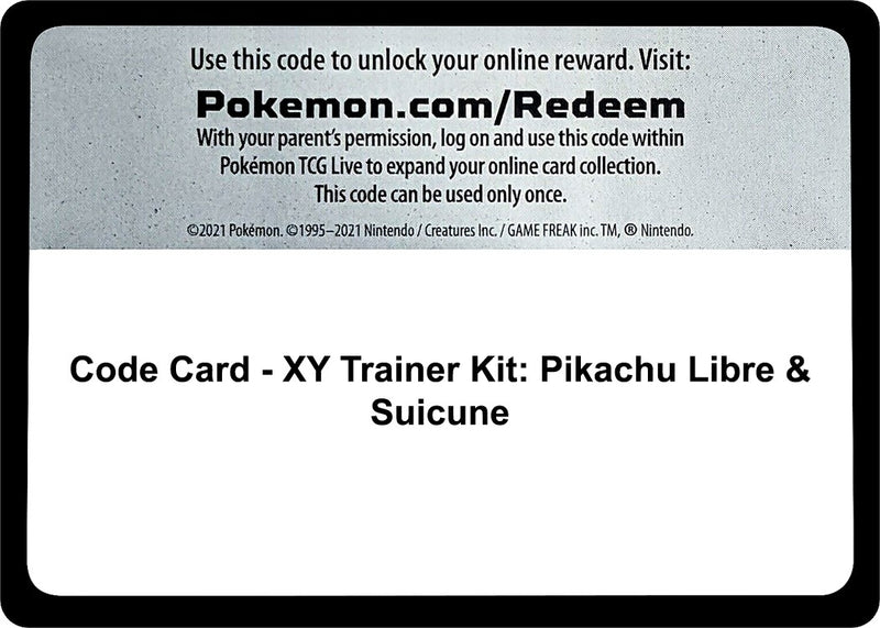 Image for Code Card - XY Trainer Kit: Pikachu Libre & Suicune (XY Trainer Kit: Pikachu Libre & Suicune) (PR) - Pokemon