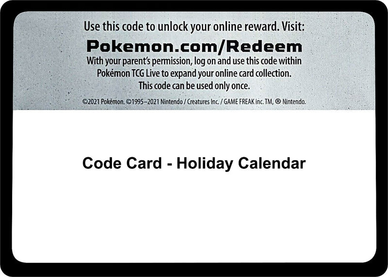 Image for Code Card - Holiday Calendar (Miscellaneous Cards & Products) (MCAP) - Pokemon