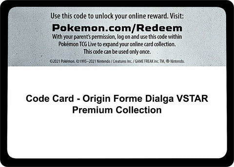 Image for Code Card - Origin Forme Dialga VSTAR Premium Collection (SWSH11: Lost Origin) - Pokemon