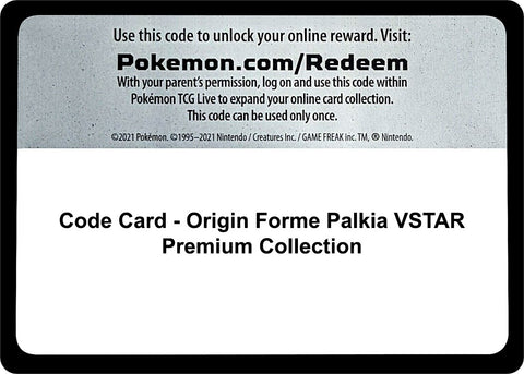 Image for Code Card - Origin Forme Palkia VSTAR Premium Collection (SWSH11: Lost Origin) - Pokemon