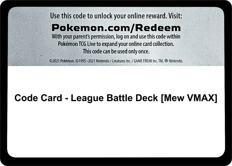 Image for Code Card - League Battle Deck [Mew VMAX] (Miscellaneous Cards & Products) (MCAP) - Pokemon