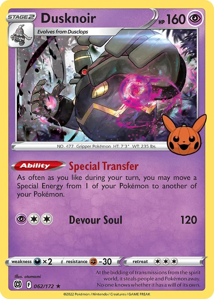 Image for Dusknoir (062/172) (Trick or Trade BOOster Bundle) (TTBB) - Pokemon