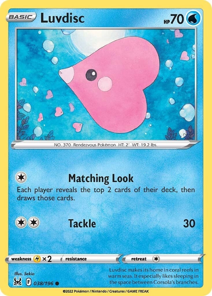 Image for Luvdisc (038/196) (SWSH11: Lost Origin) - Pokemon