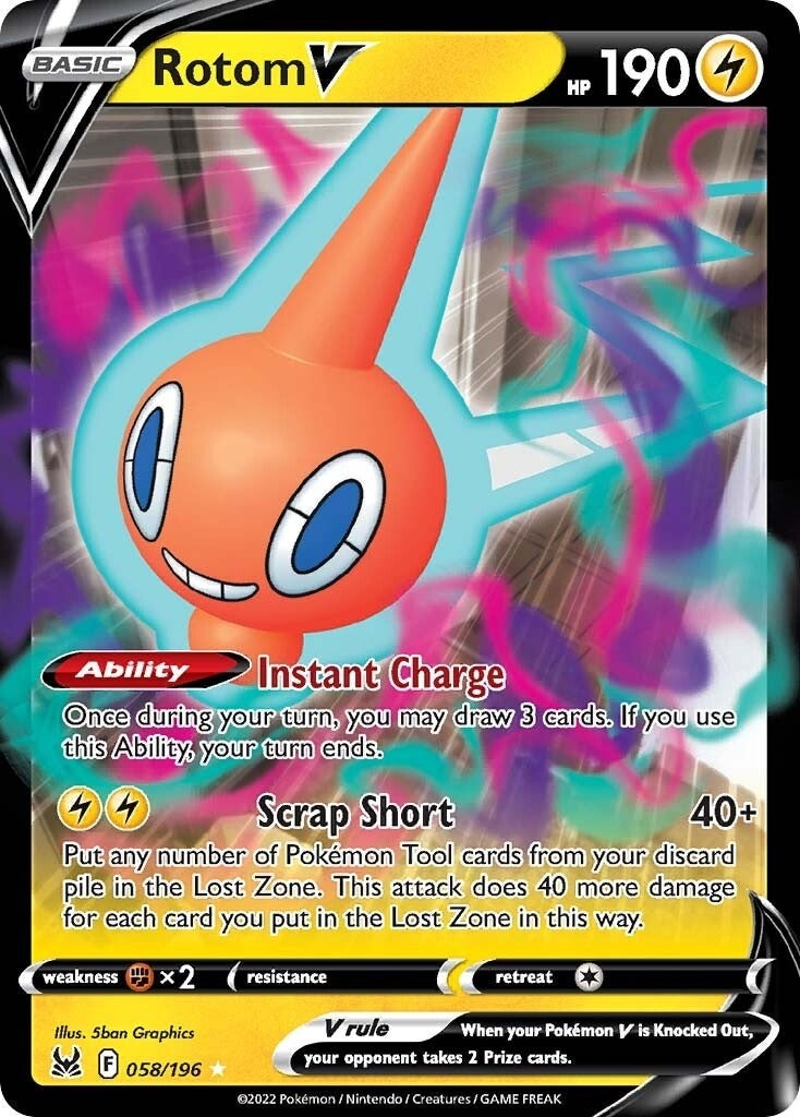 Image for Rotom V (058/196) (SWSH11: Lost Origin) - Pokemon