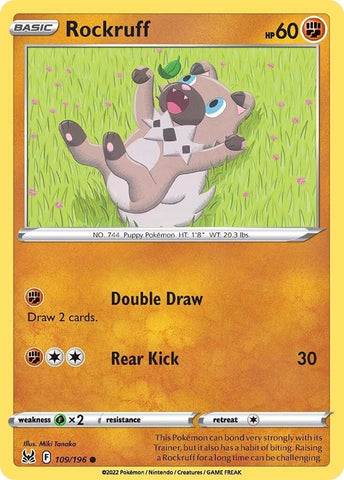 Image for Rockruff (109/196) (SWSH11: Lost Origin) (SWSH11) - Pokemon