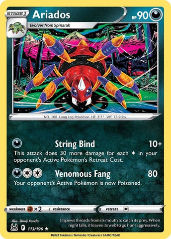Image for Ariados (113/196) (SWSH11: Lost Origin) (SWSH11) - Pokemon
