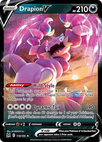 Drapion V (118/196) (SWSH11: Lost Origin) (SWSH11) Pokemon