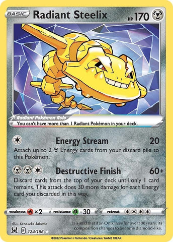 Radiant Steelix (124/196) (SWSH11: Lost Origin) (SWSH11) Pokemon