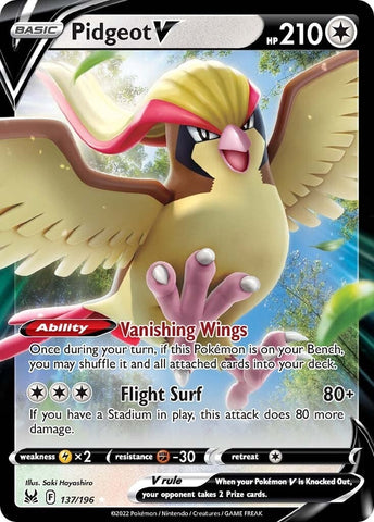 Image for Pidgeot V (137/196) (SWSH11: Lost Origin) - Pokemon