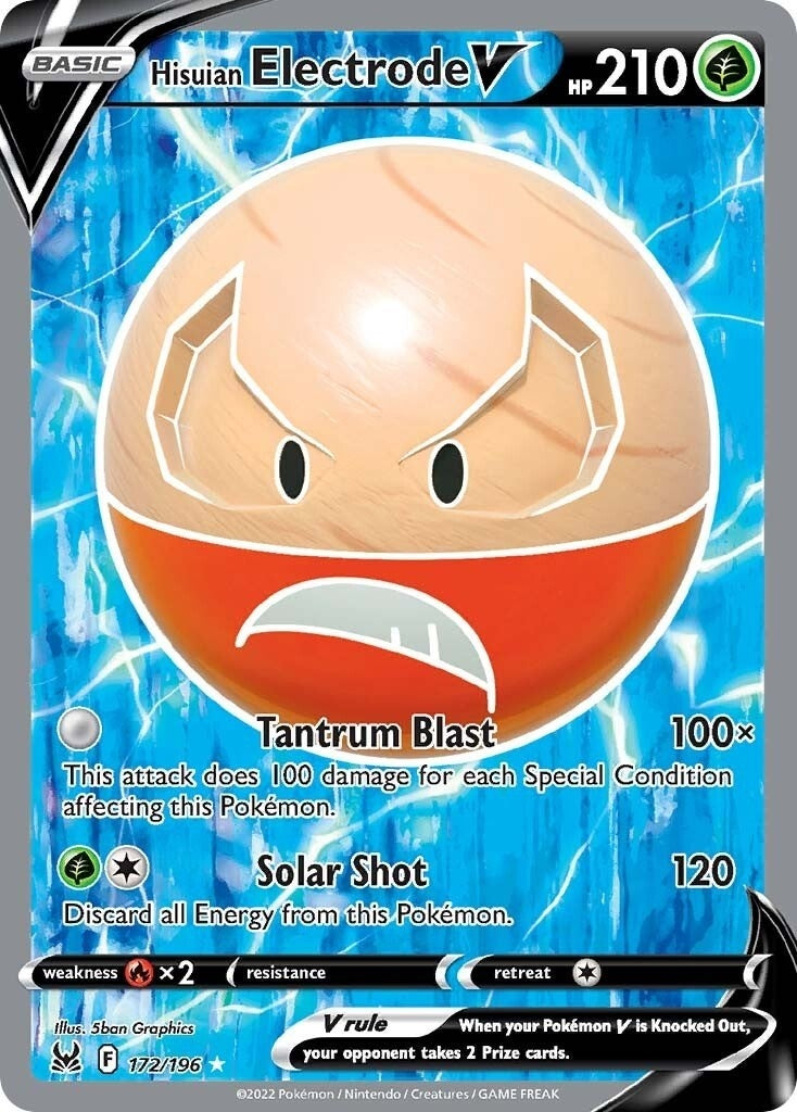 Hisuian Electrode V (Full Art) (172/196) (SWSH11: Lost Origin) Pokemon