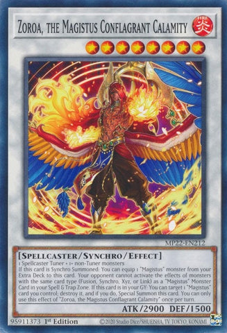 Zoroa, the Magistus Conflagrant Calamity (MP22-EN212) (2022 Tin of the Pharaoh's Gods) YuGiOh