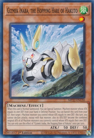 Gizmek Inaba, the Hopping Hare of Hakuto (MP22-EN130) (2022 Tin of the Pharaoh's Gods) YuGiOh